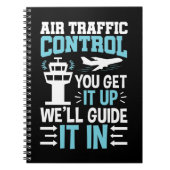 Grappig luchtverkeersbeheer dat je opgeeft notitieboek (Voorkant)
