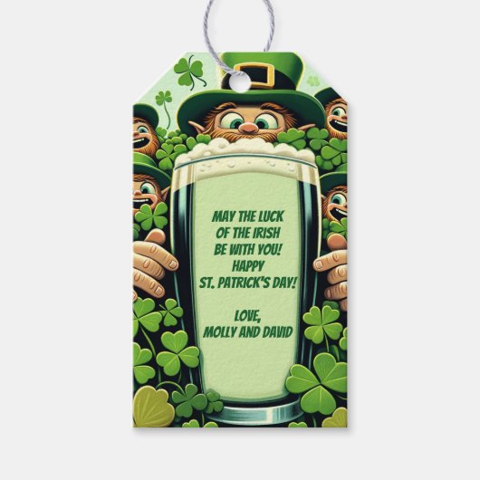 Grappig Lucky Leprechauns St. Patrick's Day Party Cadeaulabel (Voorkant)