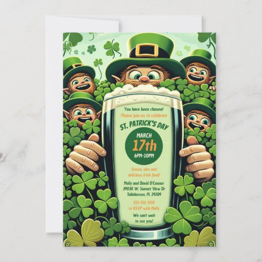 Grappig Lucky Leprechauns St. Patrick's Day Party Kaart (Voorkant)