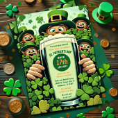 Grappig Lucky Leprechauns St. Patrick's Day Party Kaart