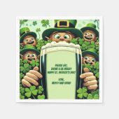 Grappig Lucky Leprechauns St. Patrick's Day Party Servet (Voorkant)