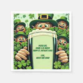 Grappig Lucky Leprechauns St. Patrick's Day Party Servet
