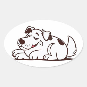 Grappig lui hondenontwerp ovale sticker