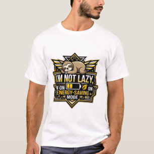 Grappig Luiaard Energiebesparende Modus T-shirt