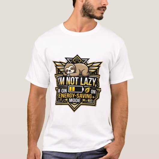 Grappig Luiaard Energiebesparende Modus T-shirt (Voorkant)