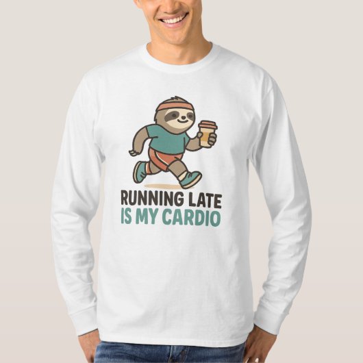 Grappig Luiaard Gym Shirt – 'Hardlopen laat is mij (Voorkant)
