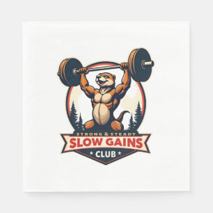 Grappig Luiaard Gym T-shirt Vintage Sterk en Langz Servet