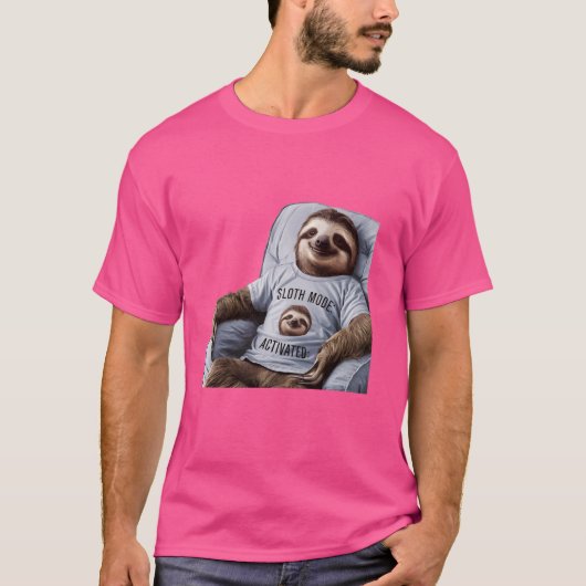 Grappig Luiaard Mode Geactiveerd Ontwerp voor Luia T-shirt (Voorkant)