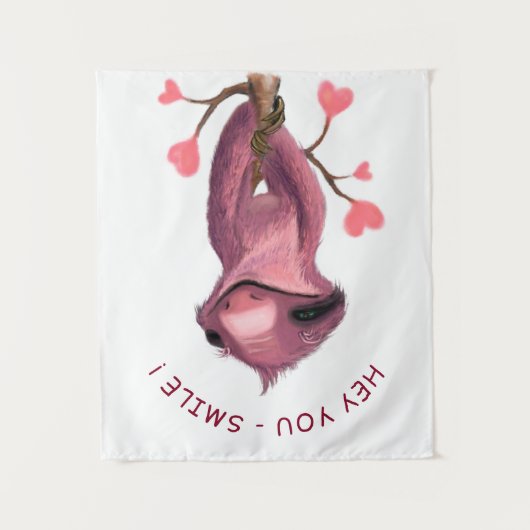 Grappig Luiaard Tapestry - Aangepaste tekst Wandkleed (Voorkant)