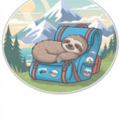 Grappig luiaard wandelen oversized T-shirt Sticker (Voorkant)