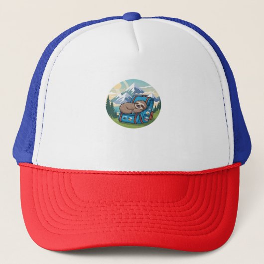 Grappig luiaard wandelen oversized T-shirt Trucker Pet (Voorkant)