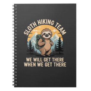 Grappig luiaard wandelen T-shirt_2 Notitieboek