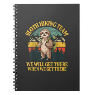 Grappig luiaard wandelen T-shirt Notitieboek