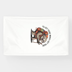 Grappig luiaard Wandelteam - Langzaam en Gestaag K Spandoek