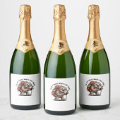 Grappig Luiaard Wandelteam - Slow and Steady Class Sparkling Wijnetiket (Flessen)