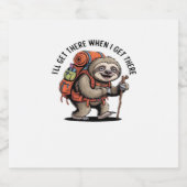 Grappig Luiaard Wandelteam - Slow and Steady Class Sparkling Wijnetiket (Enkel label)