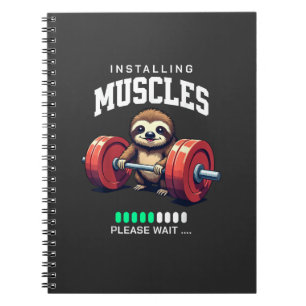 Grappig Luiaard Workout Gym Fitness Gewichtheffen  Notitieboek