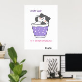 Grappig luie kat sarcastische Humor meme aangepast Poster (Thuiskantoor)