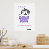 Grappig luie kat sarcastische Humor meme aangepast Poster (Keuken)