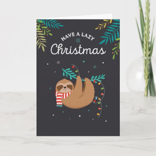 Grappig luie kerstkaart feestdagen kaart (Voorkant)