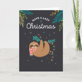 Grappig luie kerstkaart feestdagen kaart