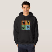 Grappig luie luiaard retro stijl hoodie (Voorkant volledig)