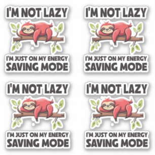 Grappig luie luie energiebesparende modus stickers