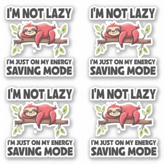 Grappig luie luie energiebesparende modus stickers (Voorkant)