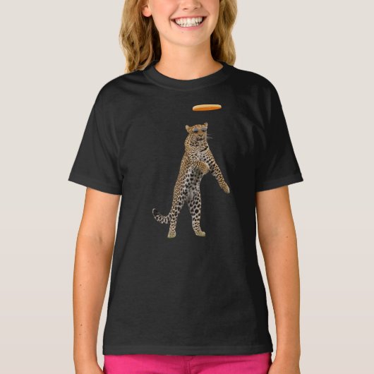 Grappig Luipaard Disc Golf T-Shirt voor Kinderen (Voorkant)