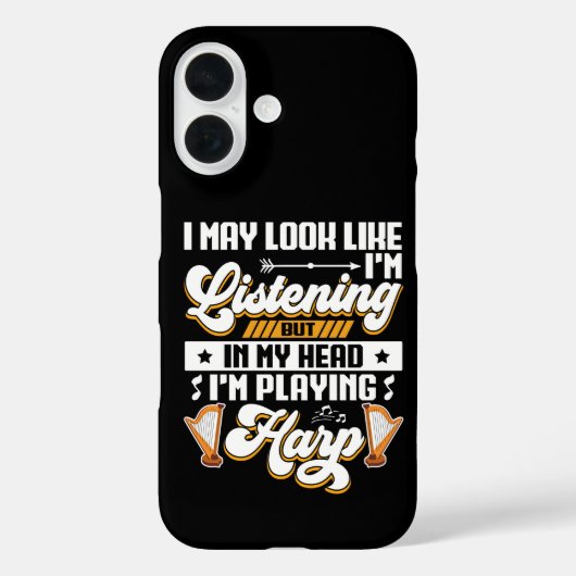 Grappig Luisteren In Mijn Hoofd Speel Ik Harp Case-Mate iPhone Case (Achterkant)