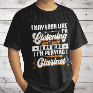 Grappig Luisteren In Mijn Hoofd Speel Ik Klarinet T-shirt