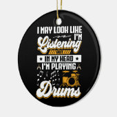 Grappig Luisteren In Mijn Hoofd Speel Ik Op Mijn D Keramisch Ornament (Links)