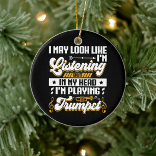 Grappig Luisteren In Mijn Hoofd Speel Ik Trompet Keramisch Ornament
