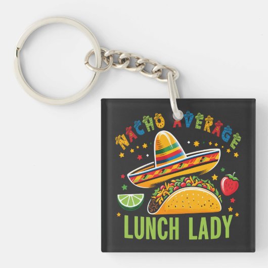 Grappig Lunch Lady Cinco De Mayo Tacos Mexicaans e Sleutelhanger (voorkant)