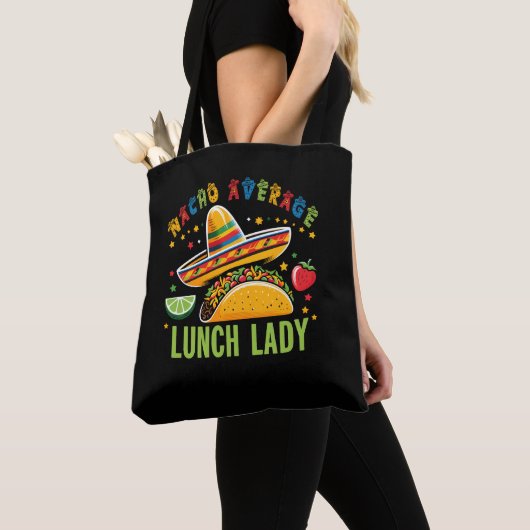 Grappig Lunch Lady Cinco De Mayo Tacos Mexicaans e Tote Bag (Dichtbij)