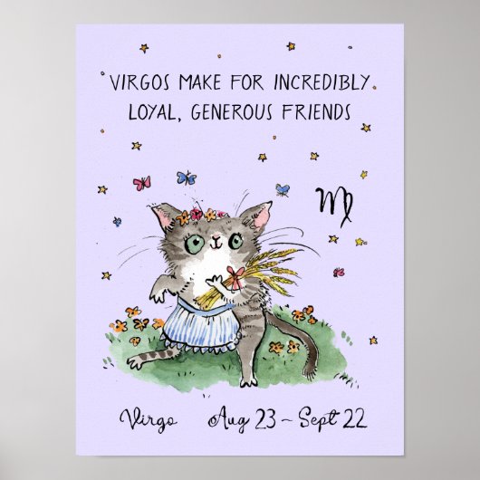 Grappig Maagd poster Zodiac Cat Star teken poster (Voorkant)