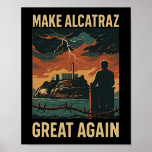 Grappig Maak Alcatraz weer geweldig SF Rock Alcatr Poster