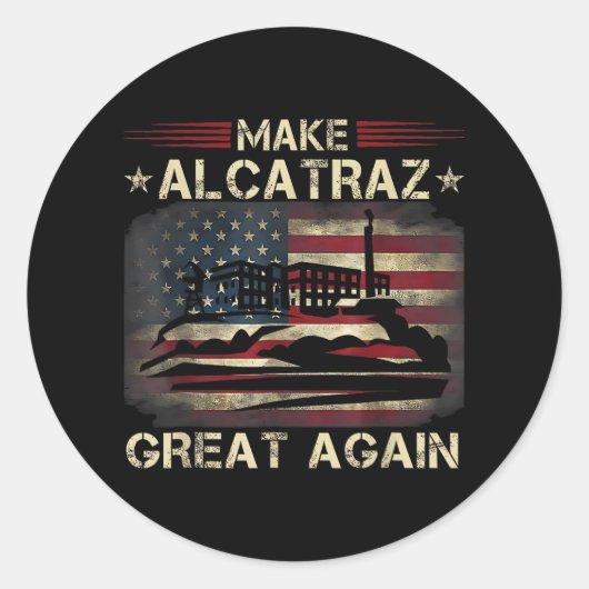 Grappig Maak Alcatraz weer geweldig Trump USA 3 Ronde Sticker (Voorkant)