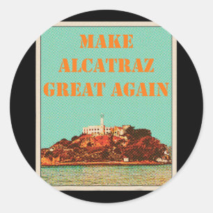 Grappig Maak Alcatraz weer geweldig Trump USA 3 Ronde Sticker