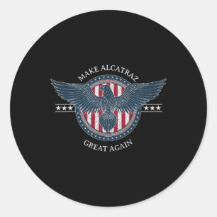 Grappig Maak Alcatraz weer geweldig Trump USA 4 Ronde Sticker