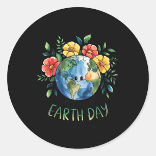 Grappig Maak Earth Day Elke Dag Schattigee Earth D Ronde Sticker