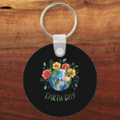Grappig Maak Earth Day Elke Dag Schattigee Earth D Sleutelhanger (Voorkant)
