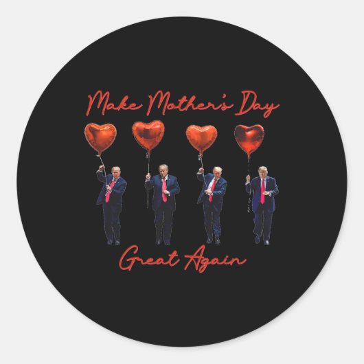 Grappig Maak Moederdag weer geweldig Trump Rood Ho Ronde Sticker (Voorkant)