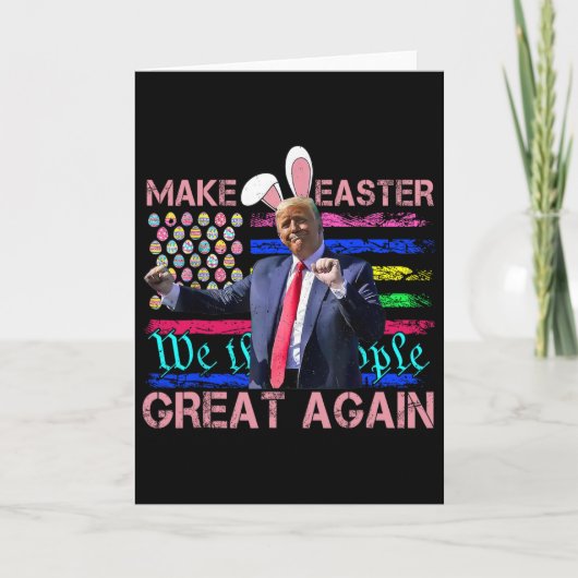 Grappig Maak Pasen Groot Again Trump Dansen Pasen Kaart (Voorkant)