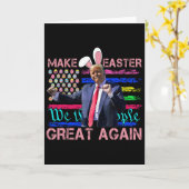 Grappig Maak Pasen Groot Again Trump Dansen Pasen Kaart (Gele Bloem)