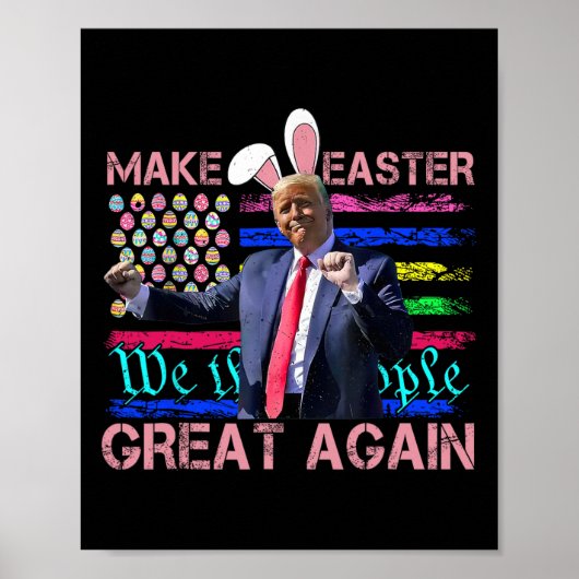 Grappig Maak Pasen Groot Again Trump Dansen Pasen Poster (Voorkant)