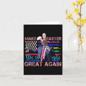 Grappig Maak Pasen Groot Weer Trump Dancing Pasen Kaart (Gele Bloem)