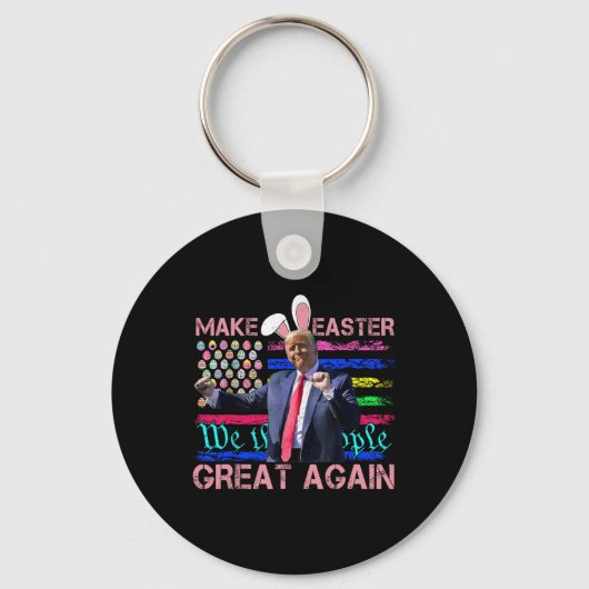 Grappig Maak Pasen Groot Weer Trump Dancing Pasen Sleutelhanger (Voorkant)