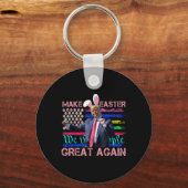 Grappig Maak Pasen Groot Weer Trump Dancing Pasen Sleutelhanger (Voorkant)