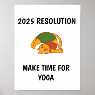 Grappig Maak tijd voor yoga Wall art Poster